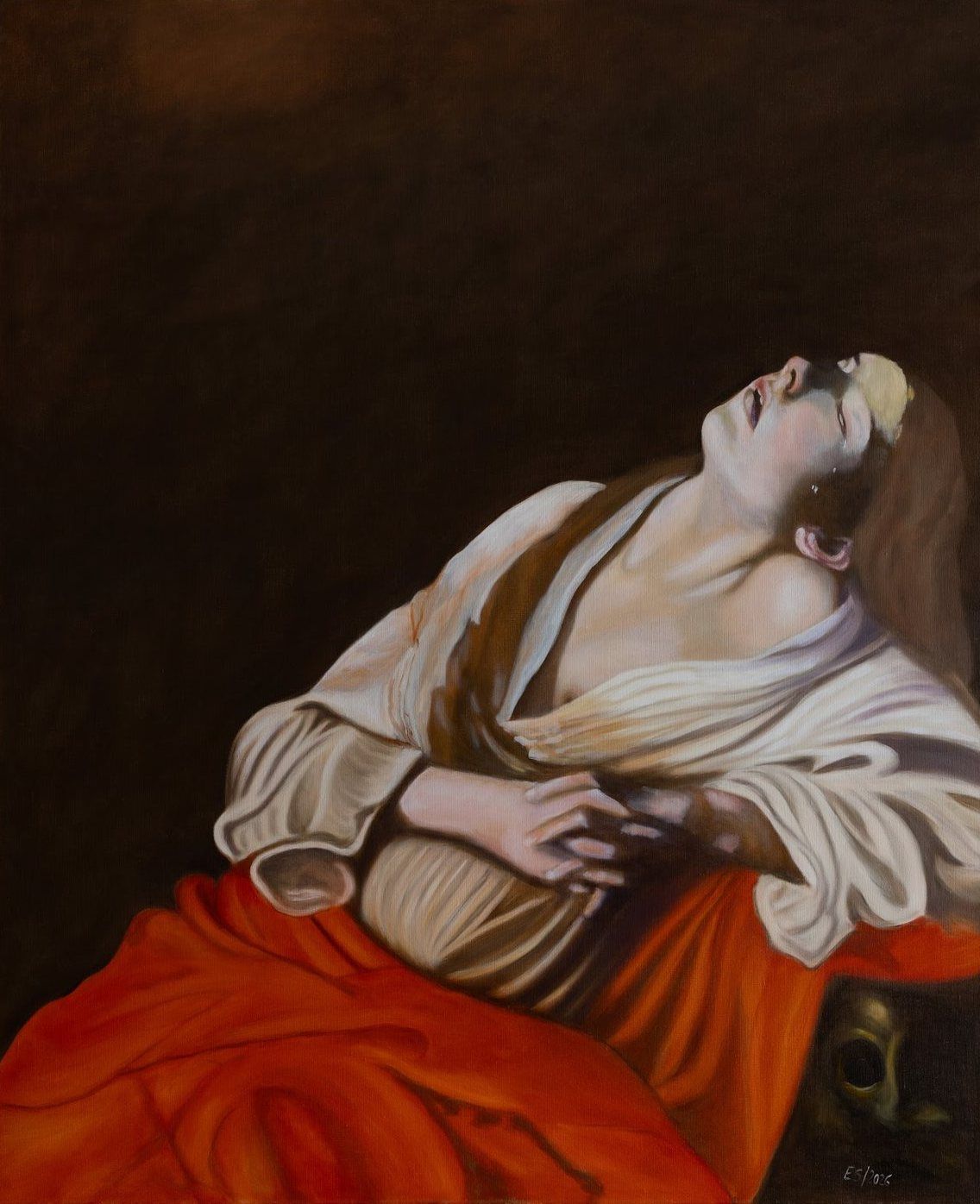 Magdalena in Extase — Erwin Spicher, Inspiriert von Caravaggio · „Maria Magdalena in Ekstase“, 1606